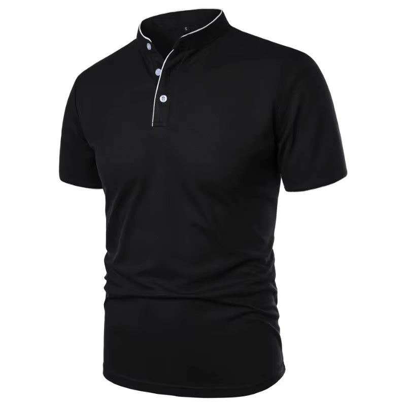 New Men'S Short Sleeve T Shirts Summer Solid Color Polo Shirt Breathable Loose Basic Shirts for Men Breathable Lightweight Tops